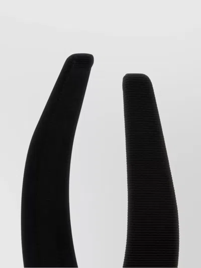 Ferragamo Hair Accessories With Gold-tone Hardware And Ribbed Texture In Black
