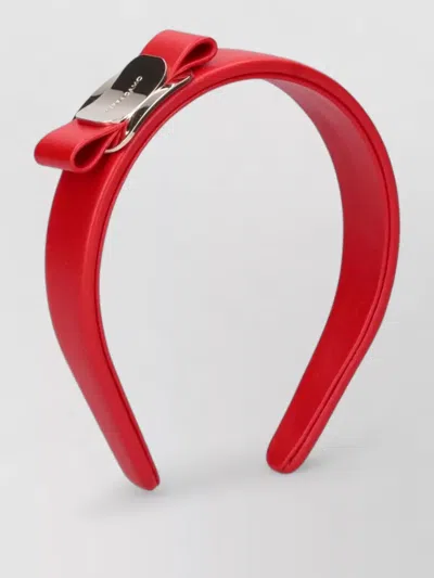 Ferragamo Hair Accessory Bow Detail Metallic Accent In Red