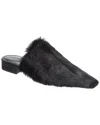 Ferragamo Fur Pointed-toe Slippers In Multi