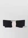 Ferragamo Hairclip With Ribbed Texture And Vara Bow In Black