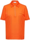 Ferragamo Half-zip Polo Top In Orange