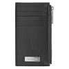 Ferragamo Hammered Calfskin Credit Card Holder In Black