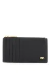 Ferragamo Gancini Leather Cardholder In Black