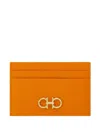 Ferragamo Hammered Leather Gancini Card Holder