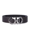 Ferragamo Reversible And Adjustable Gancini Belt In Brown