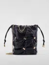 Ferragamo Logo Plaque Mini Drawstring Bucket Bag In Black