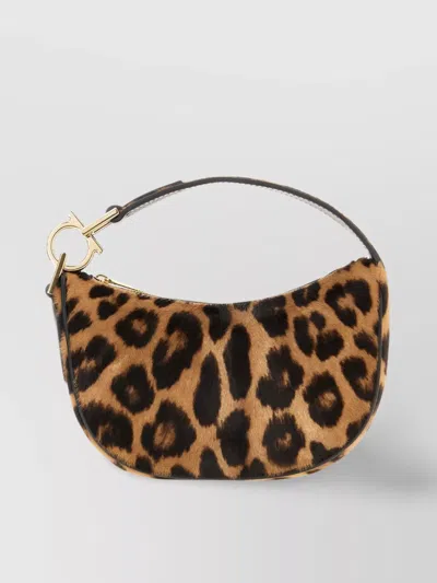 Ferragamo Handbags With Animal Print And Gold-tone Hardware