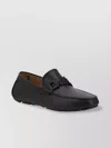 Ferragamo Black Loafers With Ganicini Plaque On The Front