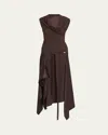 Ferragamo Viscose Stretch Cady Long Dress