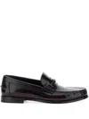 Ferragamo Harry F-buckle Leather Loafers In Black