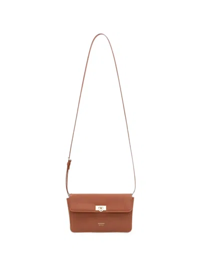 Ferragamo Harley Leather Shoulder Bag In Brown