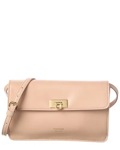 Ferragamo Harley Leather Shoulder Bag In Neutral
