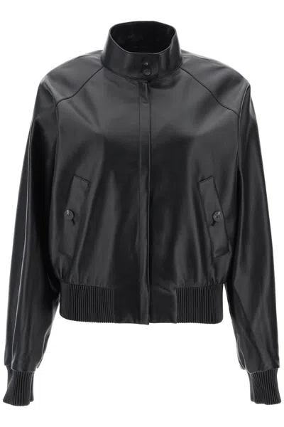 Ferragamo Harrington Leather Jacket In In Black