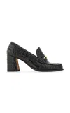 Ferragamo Harry Croc-effect Leather Pumps In Black