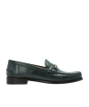 Ferragamo Harry F-buckle Leather Loafers In Green