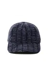 Ferragamo Structured Cap With Textured Geometric Pattern In Blue