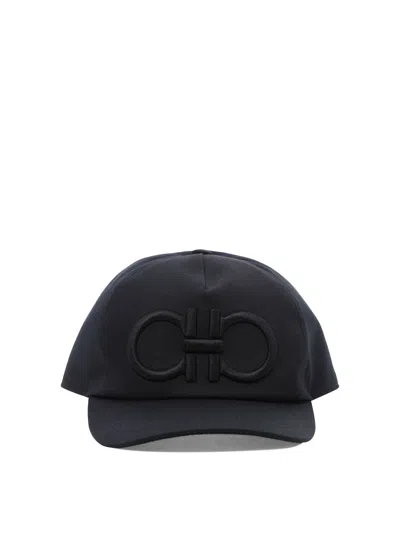 Ferragamo Gancini-embroidered Baseball Cap In Black