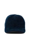 Ferragamo Embroidered Curved Brim Textured Fabric Hats