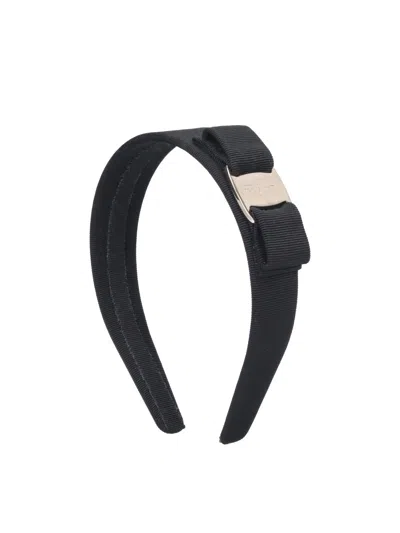 Ferragamo Headband "vara Bow" In Black