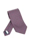 Ferragamo Heart Print Silk Tie Ties And Bow Ties Blue In Purple
