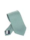 Ferragamo Heart Print Silk Tie Ties And Bow Ties Green