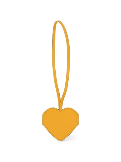 Ferragamo Heart-shaped Keyring In Orange