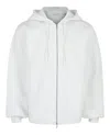 Ferragamo Heavyweight Fleece Zip-up Hoodie In White