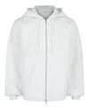 Ferragamo Heavyweight Fleece Zip-up Hoodie In White
