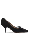Ferragamo Pointed Toe Stiletto Heel Pumps With Bow In Black