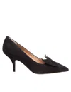 Ferragamo High-heeled Pumps With Pointed Toe And Slender Heel In Black