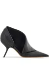 Ferragamo Black Pumps With Pointed Design And Side Opening Detail In Leather Woman In Black