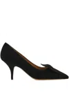 Ferragamo Pointed Toe Stiletto Heel Pumps With Bow In Black