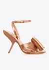 Ferragamo Helena 105 Sandals With Asymmetric Bow In Nude