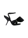 Ferragamo Heel Sandals With Bow Detail And Open Toe In Black  