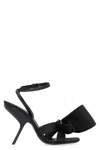 Ferragamo Heel Sandals With Bow Detail And Open Toe In Black