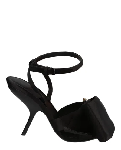 Ferragamo Helena X5 Satin Sandals In Black