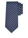 Ferragamo Helicopter Print Silk Tie In Blue