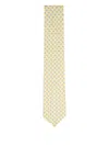 Ferragamo Football Helmet Print Silk Tie In Yellow