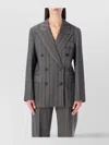 Ferragamo Herringbone Jacket With Chest And Flap Pockets In Black