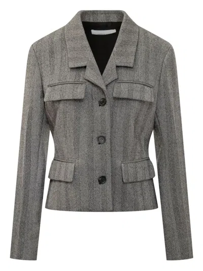 FERRAGAMO HERRINGBONE MULTI-POCKET JACKET