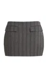 Ferragamo Herringbone Stretch-wool Mini Skirt In Stripe
