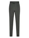Ferragamo Herringbone Trousers In Gray