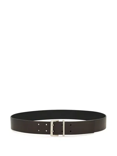 Ferragamo Engraved Logo Leather Belt In Brown