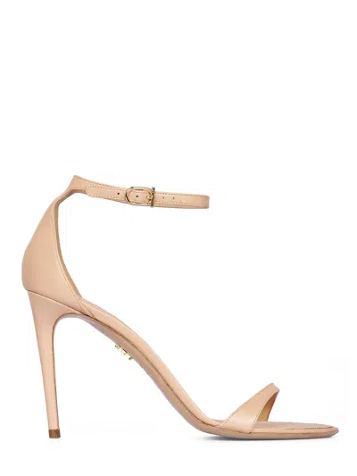 Ferragamo High Heel Sandals With Adjustable Ankle Strap In Neutral