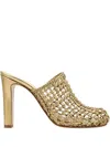 Ferragamo High-heeled Mules In Gold