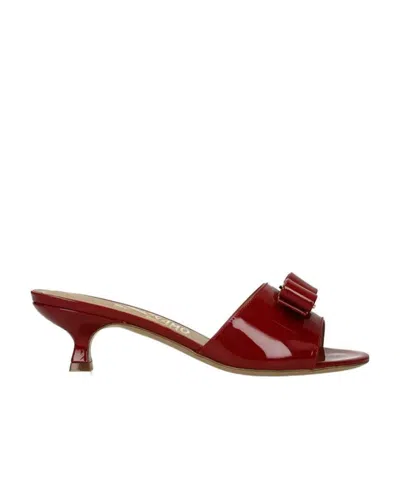 Ferragamo High Heeled Sandals In Red