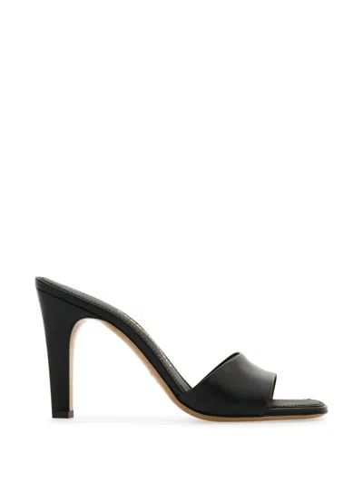 Ferragamo High Heeled Slide In Black