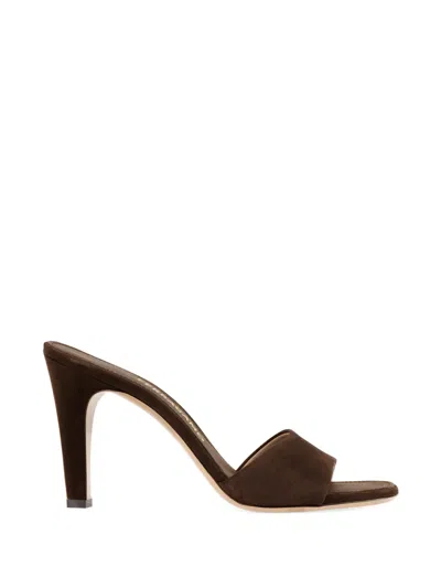 Ferragamo High Heeled Slide In Brown