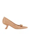 Ferragamo High Heels With Half Square Head In Nude