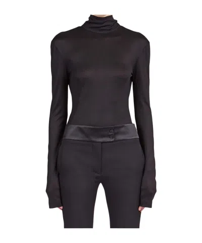 Ferragamo High-neck Blouse In Black
